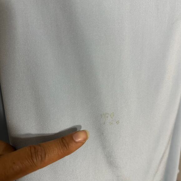 DONCASTER Blue Linen Silk 2pc Layered Top Set Sz 18 Cottage Preppy Eyelet Sheer - Picture 13 of 16